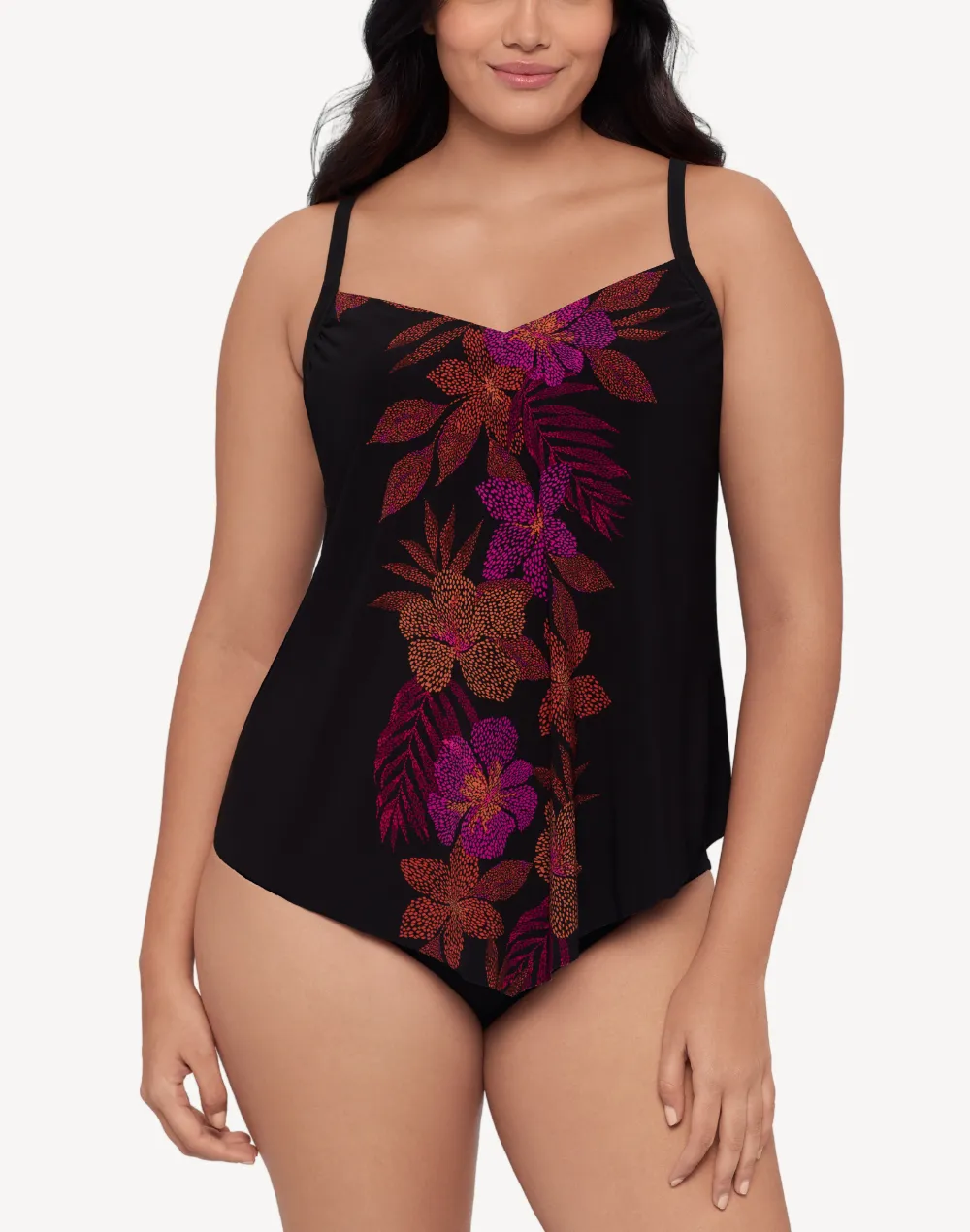 Dappled Jungle Hank Plus Size Tankini Top