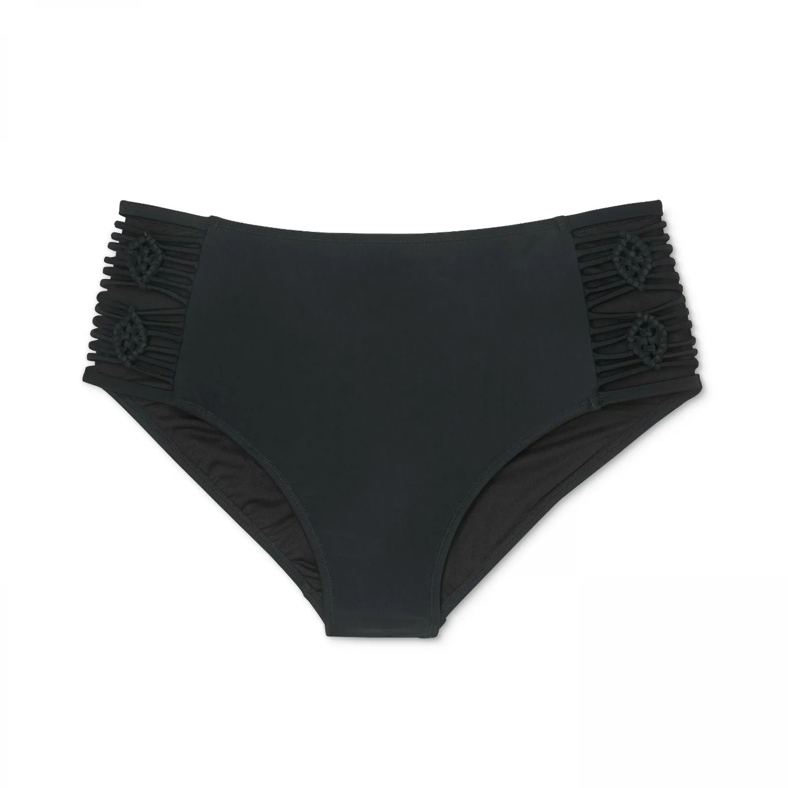 Xhilaration Swimwear Women's Plus Macrame Inset High Waist Bikini Bottom
